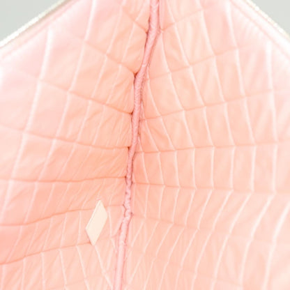 Chanel Coco Cuba Pouch Printed Quilted Canvas, WHITE, CANVAS, Clutche & pouche