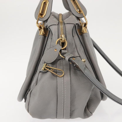 Chloe Paraty Top Handle Bag Leather, GRAY, LEATHER, Handbag