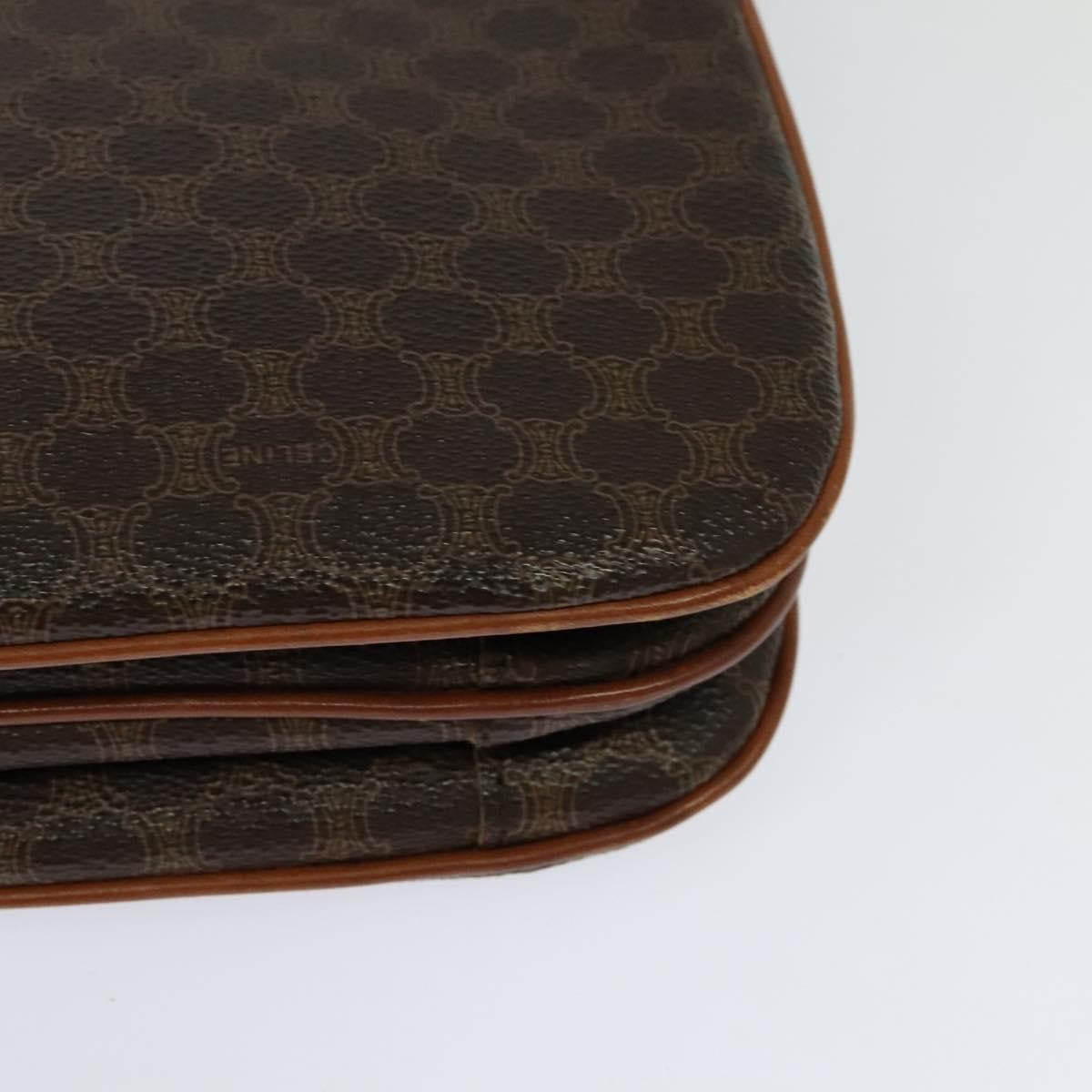 Celine Vintage Macadam Shoulder Bag Canvas and Leather, BROWN, CANVAS, Shoulder bag