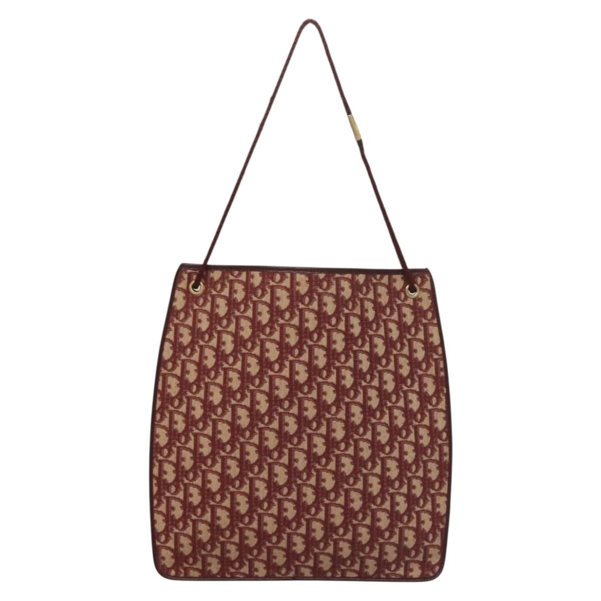 Christian Dior Vintage Trotter Shoulder Bag Canvas, RED, CANVAS, Shoulder bag