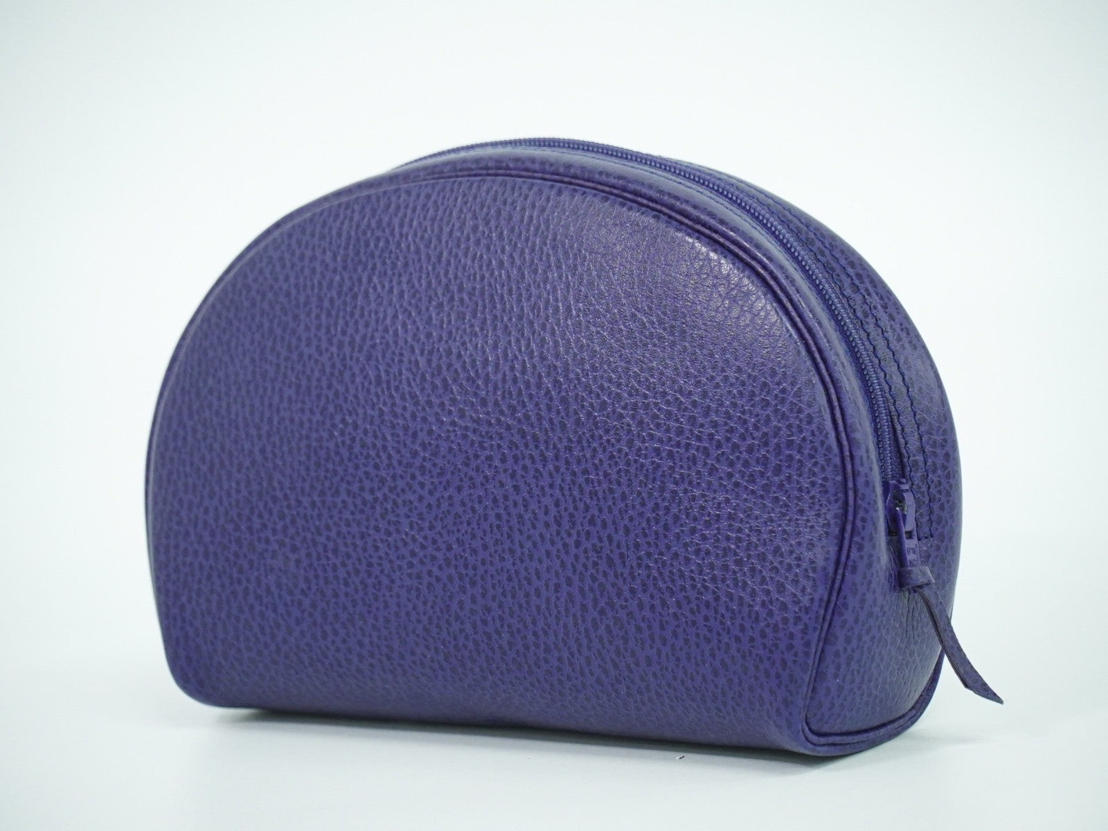 Christian Dior Vintage Zip Pochette Leather, BLUE, LEATHER, Clutche & pouche