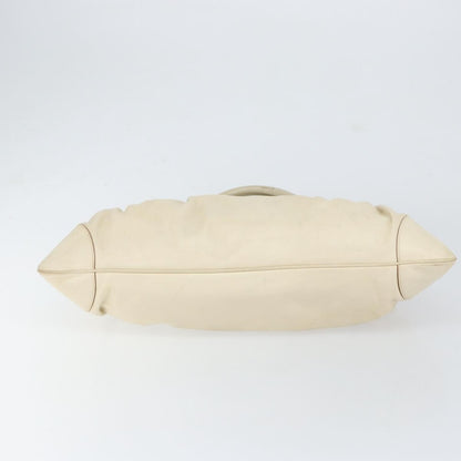 Salvatore Ferragamo Gancini handbag Leather, WHITE, LEATHER, Handbag