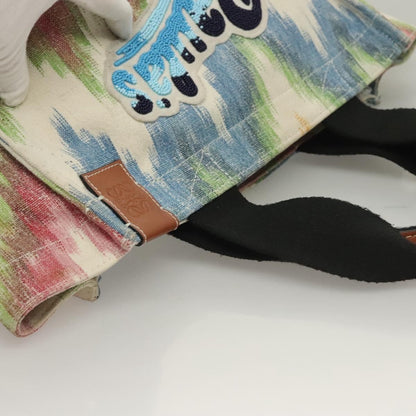 Loewe Paula's Ibiza Tote Embellished Printed Canvas, MULTICOLOUR, CANVAS, Tote bag