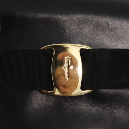 Salvatore Ferragamo Vala Shoulder Bag Leather, BLACK, LEATHER, Shoulder bag