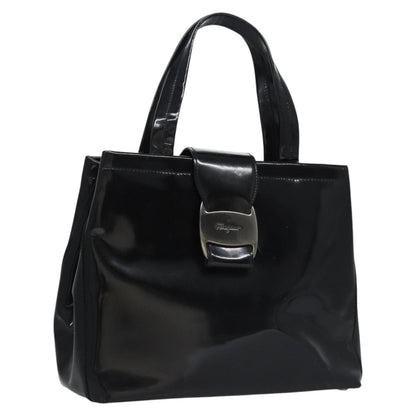 Salvatore Ferragamo Vara Tote Patent Leather, BLACK, PATENT_LEATHER, Handbag
