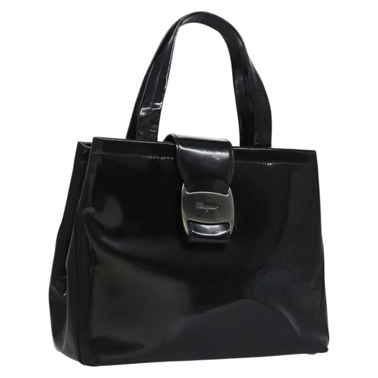Salvatore Ferragamo Vara Tote Patent Leather, BLACK, PATENT_LEATHER, Handbag