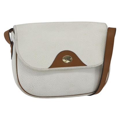 Christian Dior Vintage Shoulder Bag Leather, WHITE, LEATHER, Shoulder bag