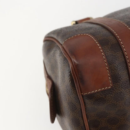 Celine Vintage Macadam Handbag Canvas and Leather, BROWN, CANVAS, Shoulder bag