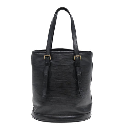 Louis Vuitton Petit Bucket Bag Epi Leather, BLACK, LEATHER, Tote bag