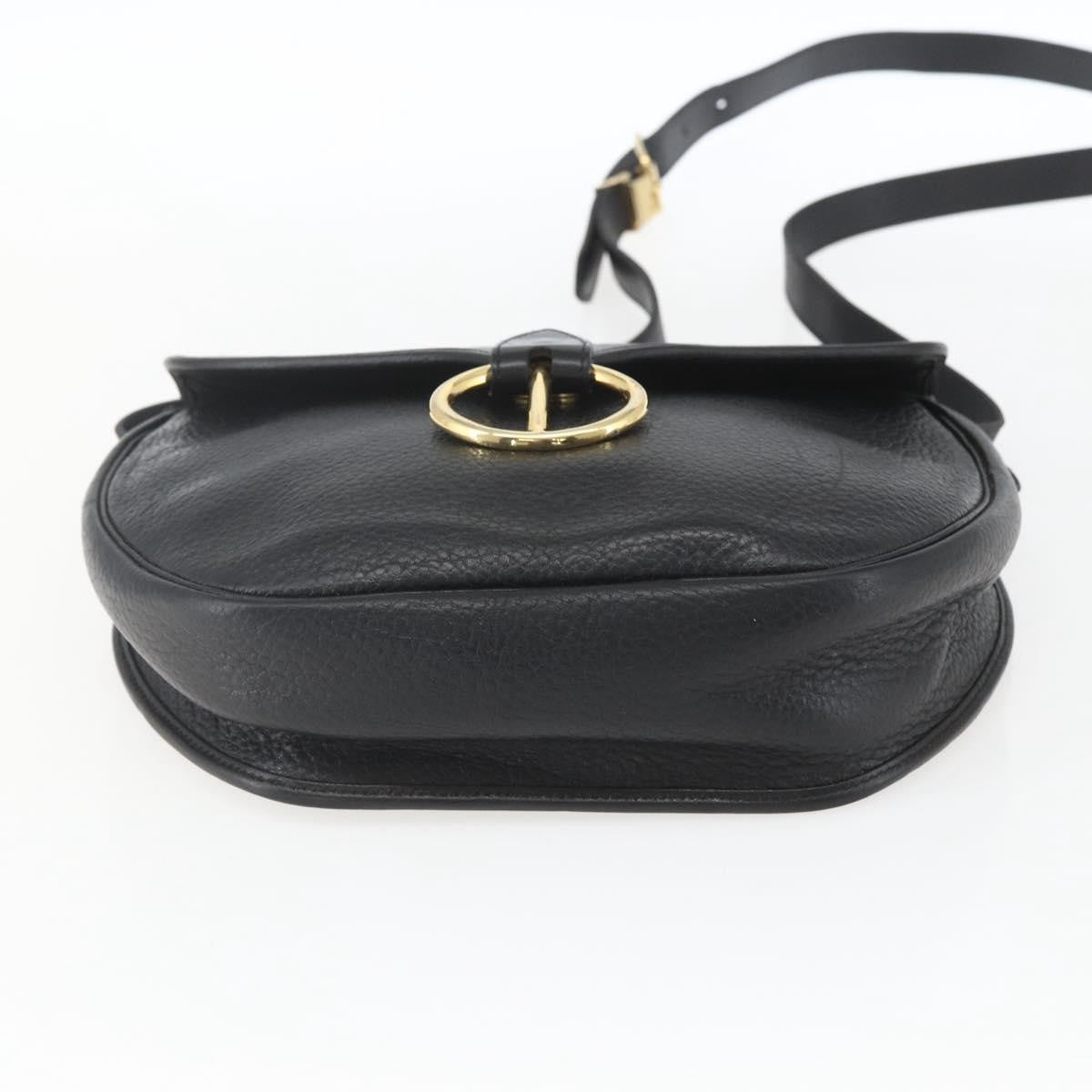 Christian Dior Vintage CD Flap Shoulder Bag Leather, BLACK, LEATHER, Shoulder bag