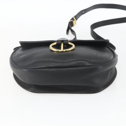 Christian Dior Vintage CD Flap Shoulder Bag Leather, BLACK, LEATHER, Shoulder bag