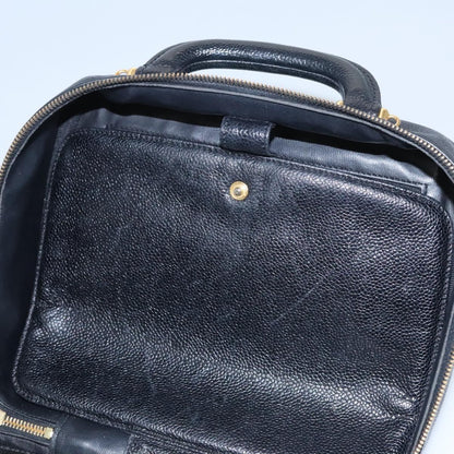 Chanel Vintage Timeless Zip Around Vanity Case Caviar, BLACK, LEATHER, Toiletry Case