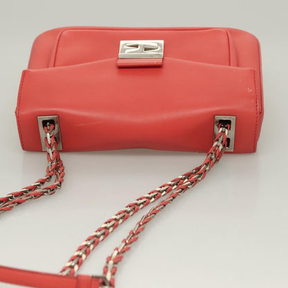 Fendi Be Baguette Flap Bag Leather, PINK, LEATHER, Shoulder bag