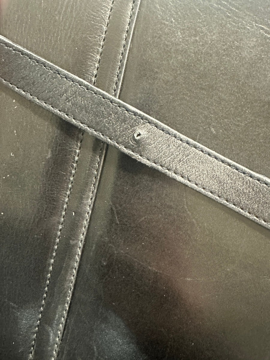 Salvatore Ferragamo Gancini Shoulder Bag Leather, BLACK, LEATHER, Shoulder bag