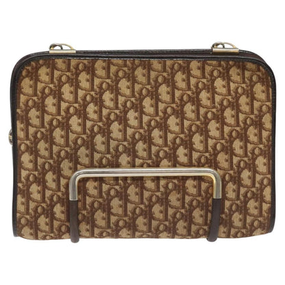 Christian Dior Vintage Trotter Shoulder Bag Canvas, BROWN, CANVAS, Shoulder bag