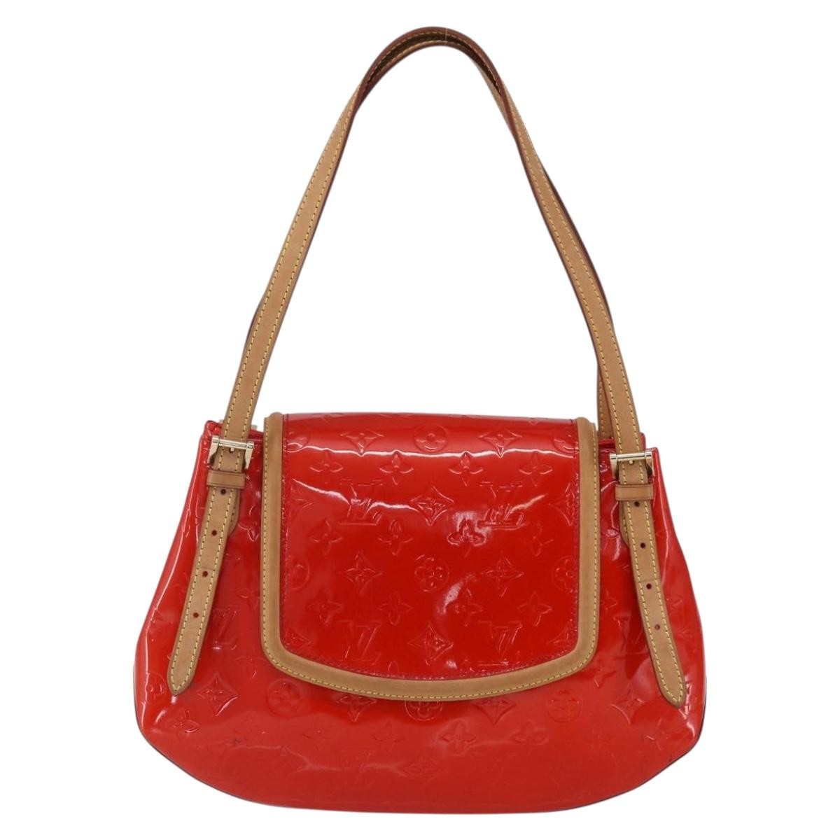 Louis Vuitton Biscayne Bay Handbag Monogram Vernis, RED, PATENT_LEATHER, Handbag