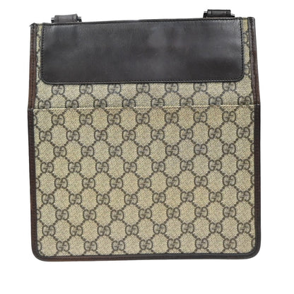 Gucci Front Pocket Messenger Canvas, BROWN, PVC, Shoulder bag