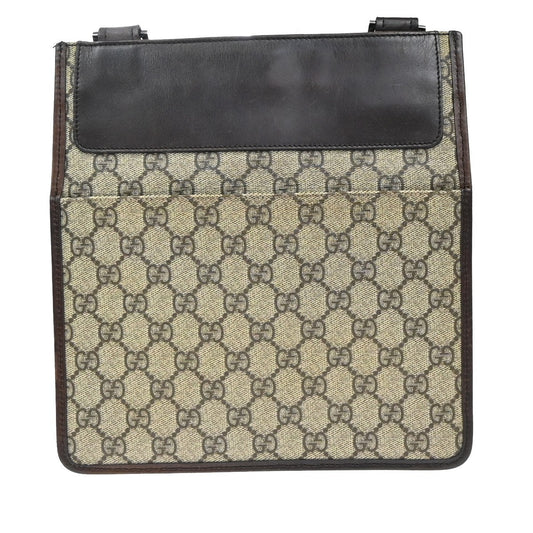 Gucci Front Pocket Messenger Canvas, BROWN, PVC, Shoulder bag