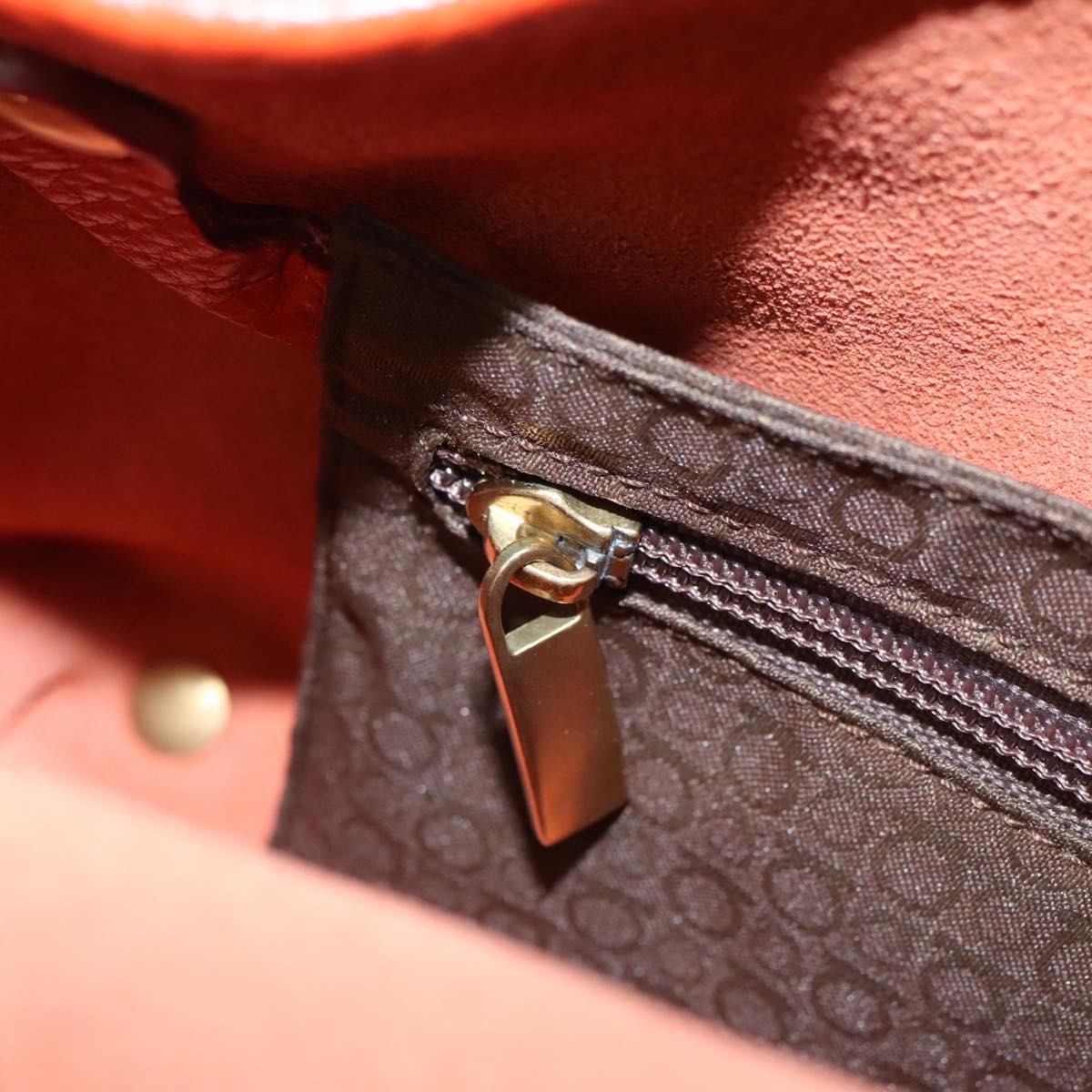 Salvatore Ferragamo Gancini handbag Leather, ORANGE, LEATHER, Handbag