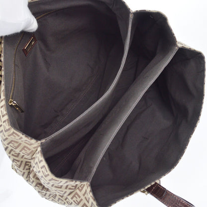 Fendi Vintage Flap Satchel Zucchino Canvas, BROWN, CANVAS, Handbag