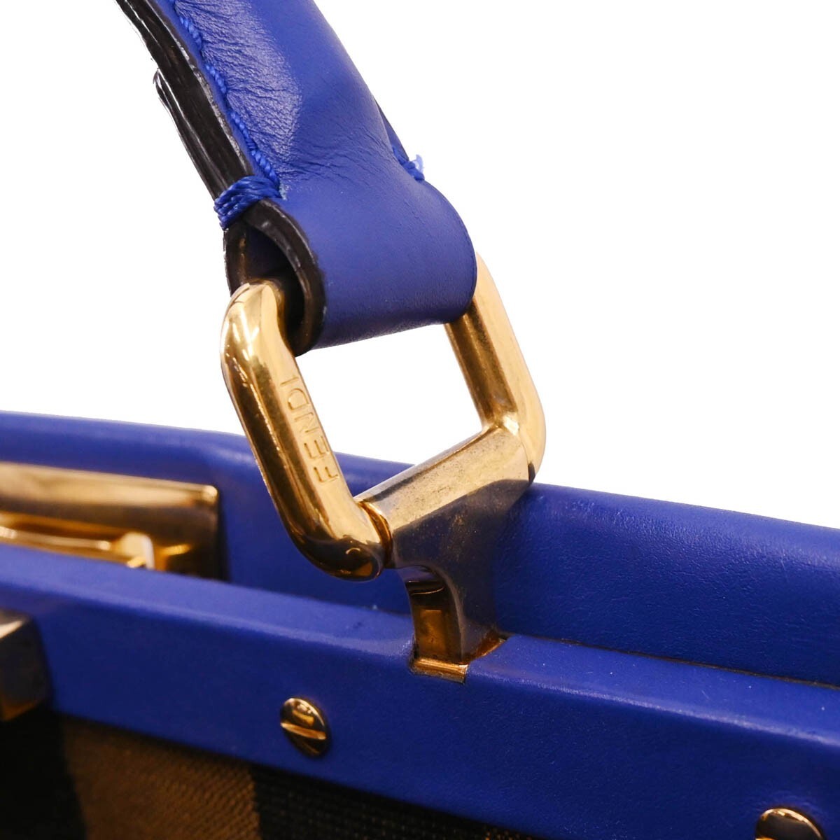 Fendi Peekaboo Bag Soft Leather, BLUE, LEATHER, Handbag