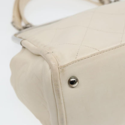 Chanel Ultimate Soft Frame Bag Quilted Calfskin, WHITE, LEATHER, Handbag