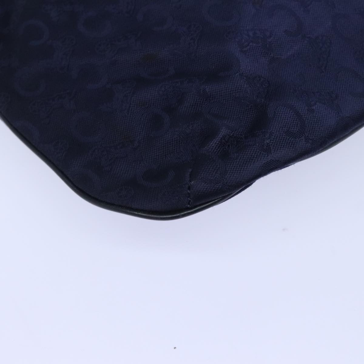 Celine Sulky Vertical Cabas Tote Canvas with Leather, NAVY, CANVAS, Tote bag