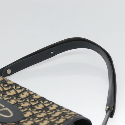 Christian Dior Vintage CD Logo Shoulder Bag Leather, NAVY, CANVAS, Shoulder bag