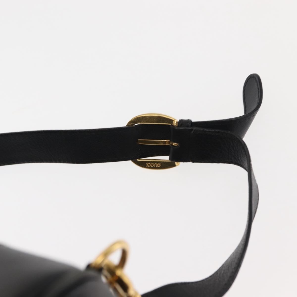 Gucci Vintage Bamboo Sling Backpack Leather, BLACK, LEATHER, Backpack