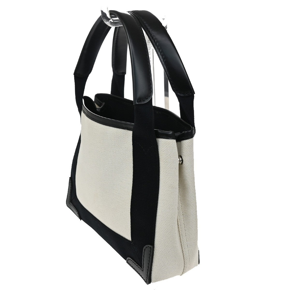 Balenciaga Navy Cabas Canvas with Leather, BEIGE, CANVAS, Bag