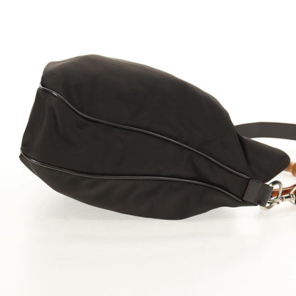 Gucci Vintage Bamboo Shoulder Bag Nylon, BROWN, NYLON, Shoulder bag