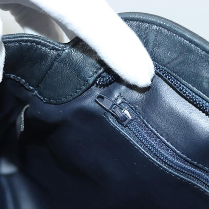 Bally Vintage Chain Shoulder Bag Quilted Leather, NAVY, LEATHER, Shoulder bag