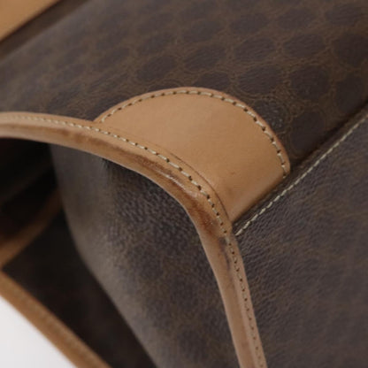 Celine Vintage Macadam Handbag Canvas and Leather, Brown, Canvas, Handbag