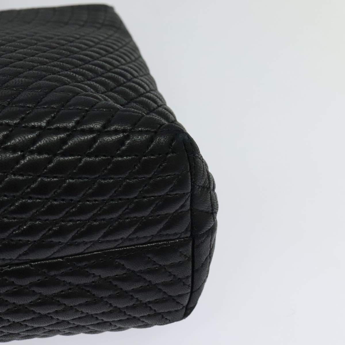 Bally Vintage Handbag Quilted Leather, BLACK, LEATHER, Handbag