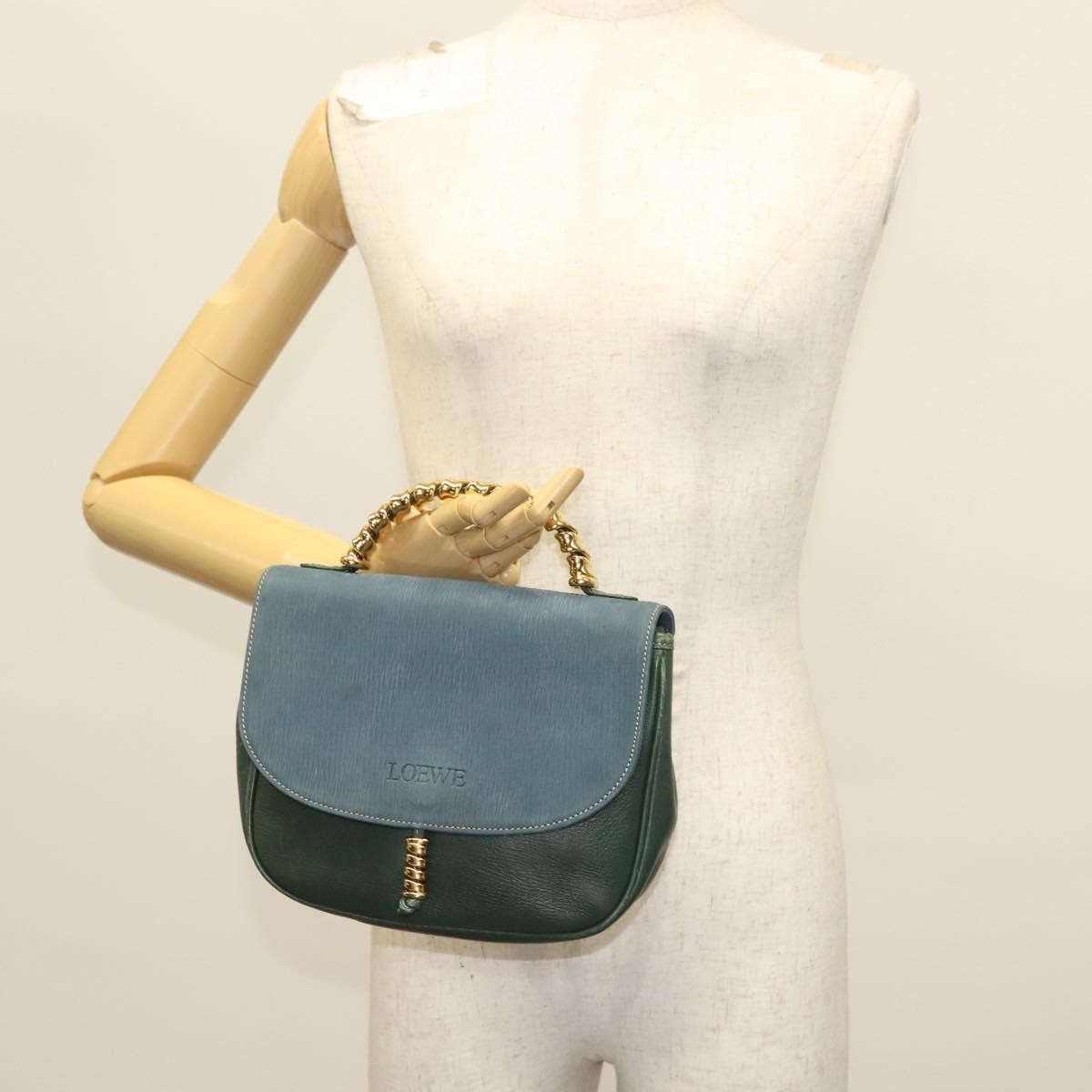 Loewe Vintage Velazquez Top Handle Bag Leather, GREEN, LEATHER, Handbag
