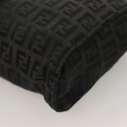 Fendi FF Logo Pouch Canvas, BLACK, CANVAS, Clutche & pouche