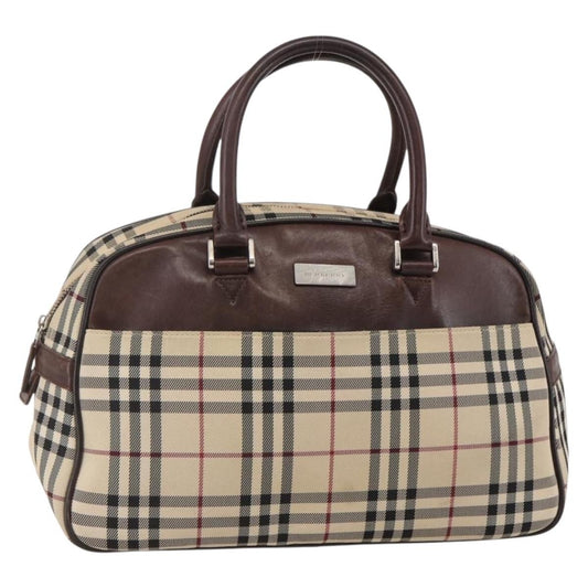 Burberry Nova Check Bowling Bag Canvas, BEIGE, CANVAS, Travel bag