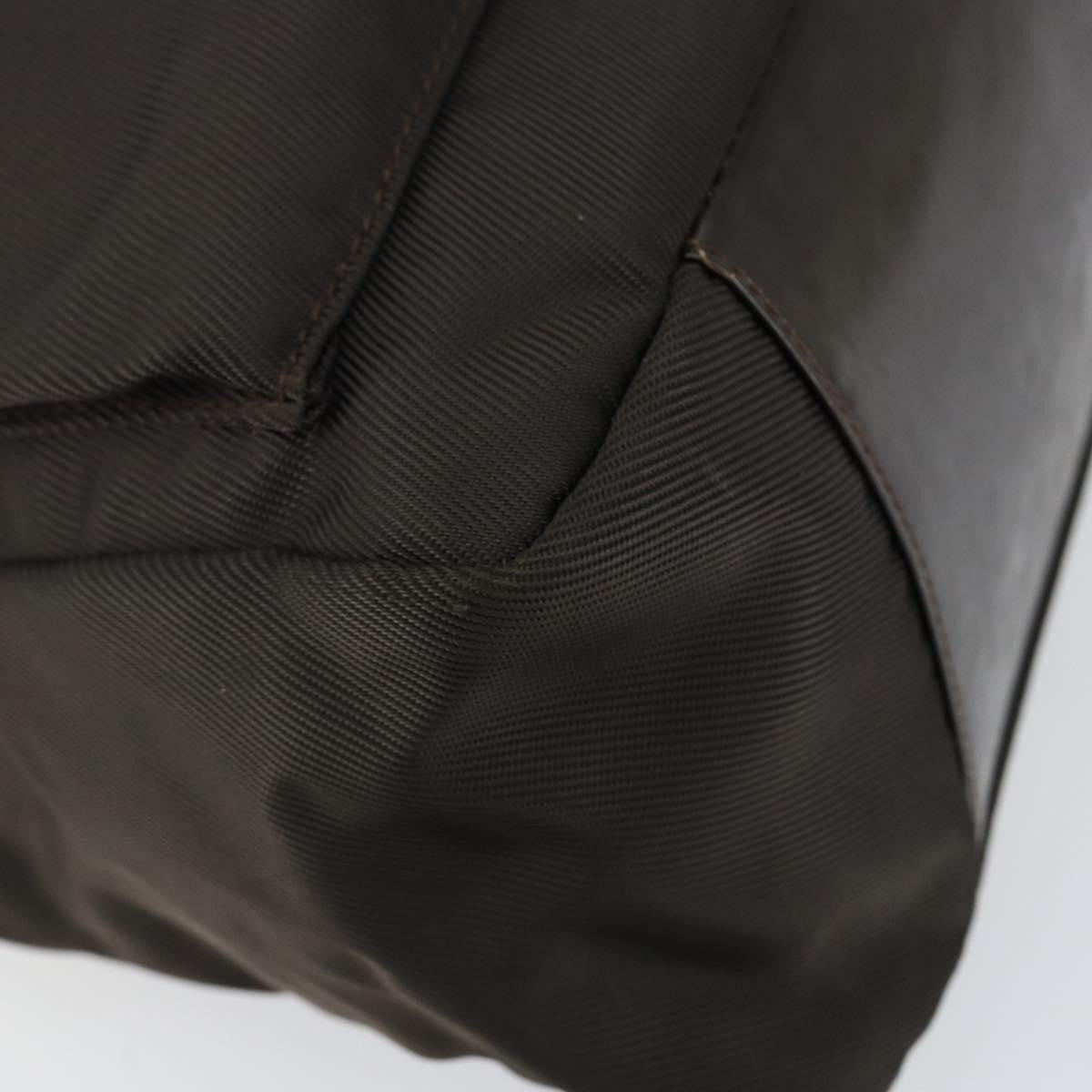 Gucci Vintage Bamboo Handle Bag Nylon, BROWN, NYLON, Handbag