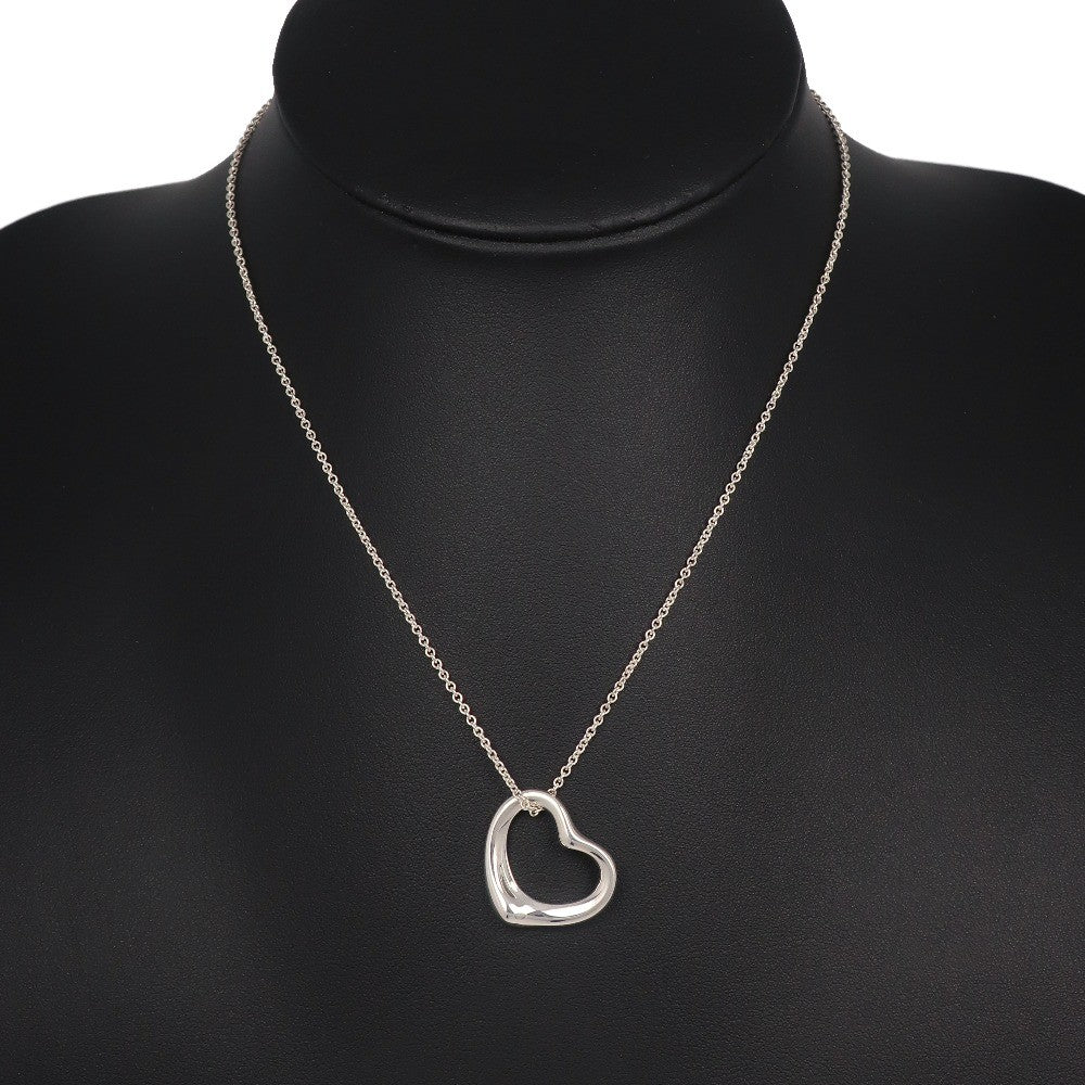 Tiffany & Co. Elsa Peretti Open Heart Pendant Necklace Sterling Silver, SILVER, SILVER, Necklace