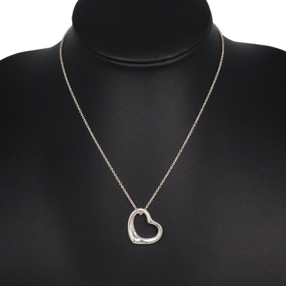 Tiffany & Co. Elsa Peretti Open Heart Pendant Necklace Sterling Silver, SILVER, SILVER, Necklace