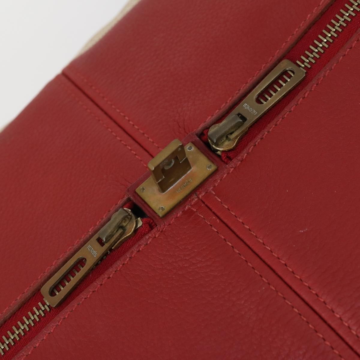 Hermes Victoria Travel Bag Toile, BEIGE, CANVAS, Travel bag