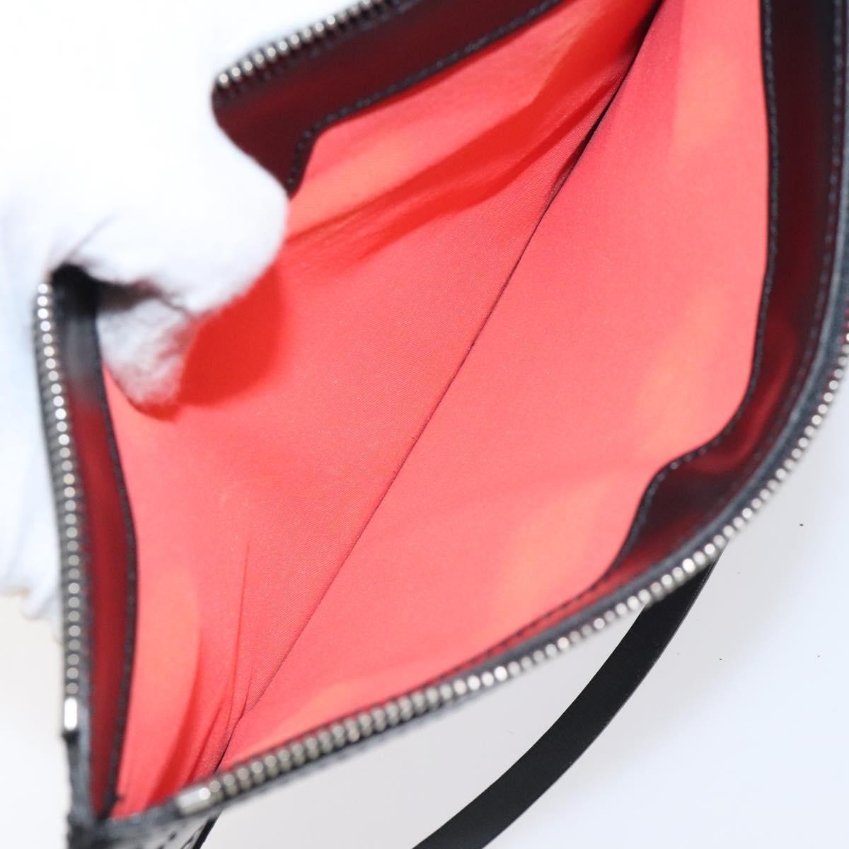 Louis Vuitton Delmonico Pochette Stretch Epi Leather, BLACK, LEATHER, Clutche & pouche