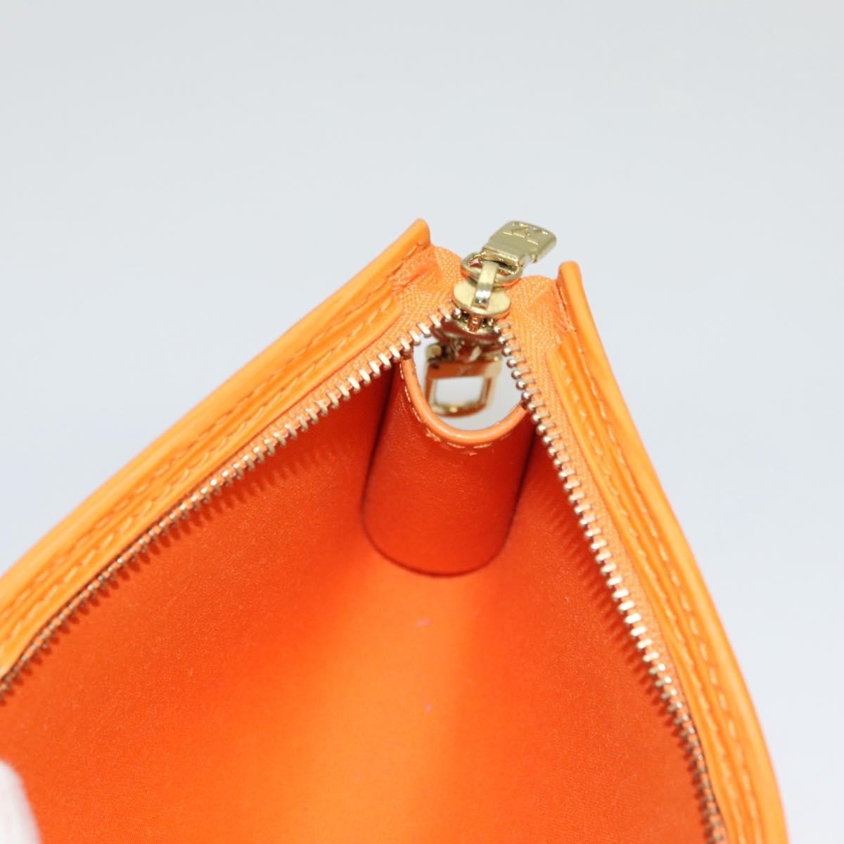 Louis Vuitton Pochette Accessoires Epi Leather, ORANGE, LEATHER, Clutche & pouche