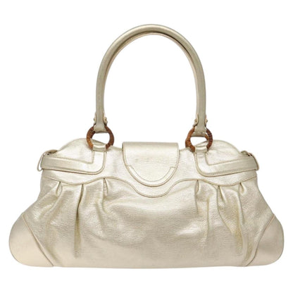 Salvatore Ferragamo Marisa Satchel Leather, GOLD, LEATHER, Shoulder bag