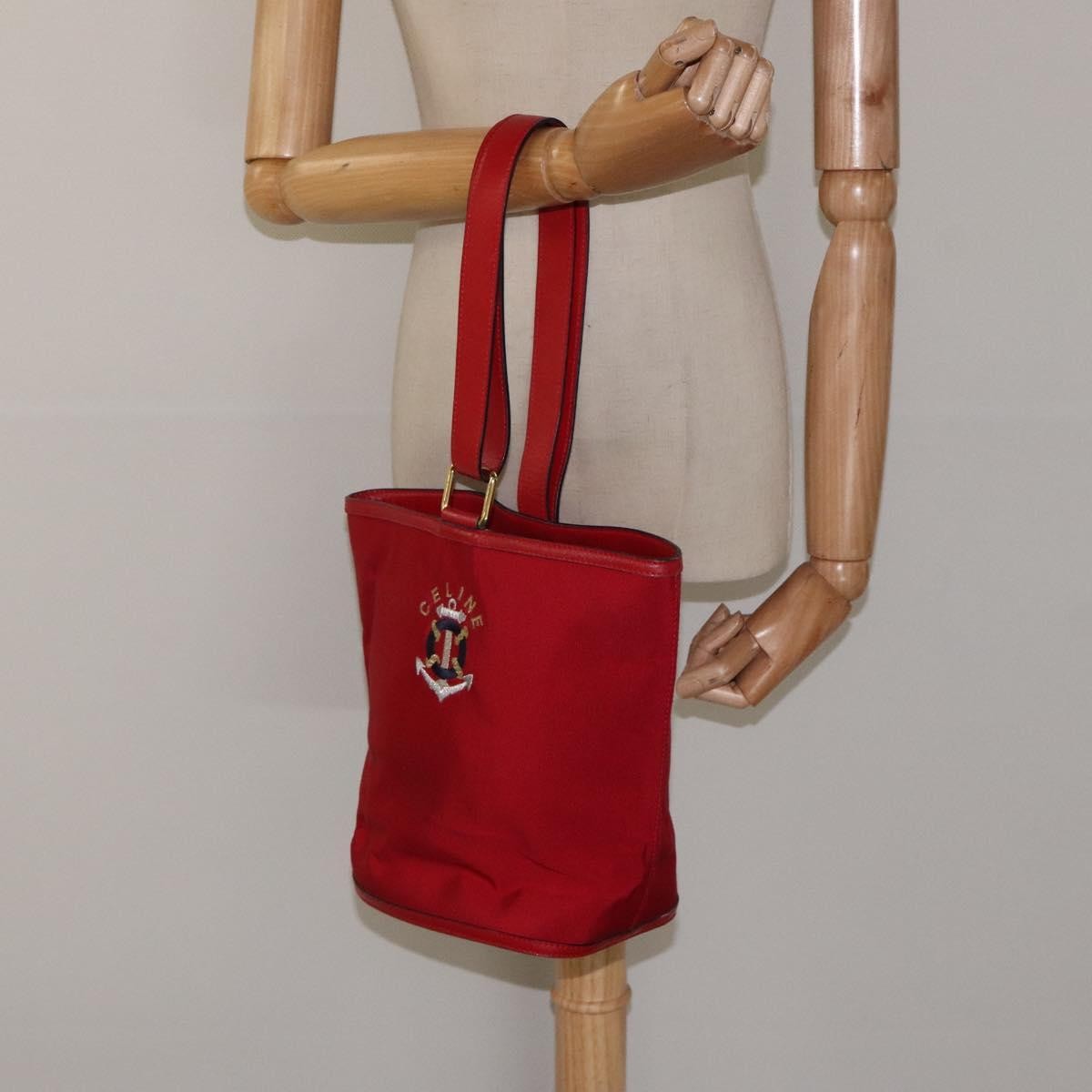 Celine Handbag Canvas, RED, CANVAS, Handbag