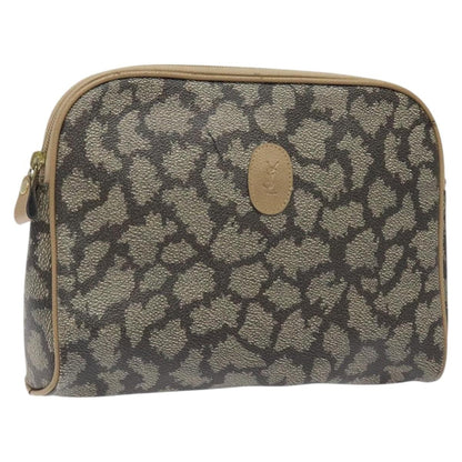 Saint Laurent Vintage Clutch PVC, BROWN, PVC, Clutche & pouche