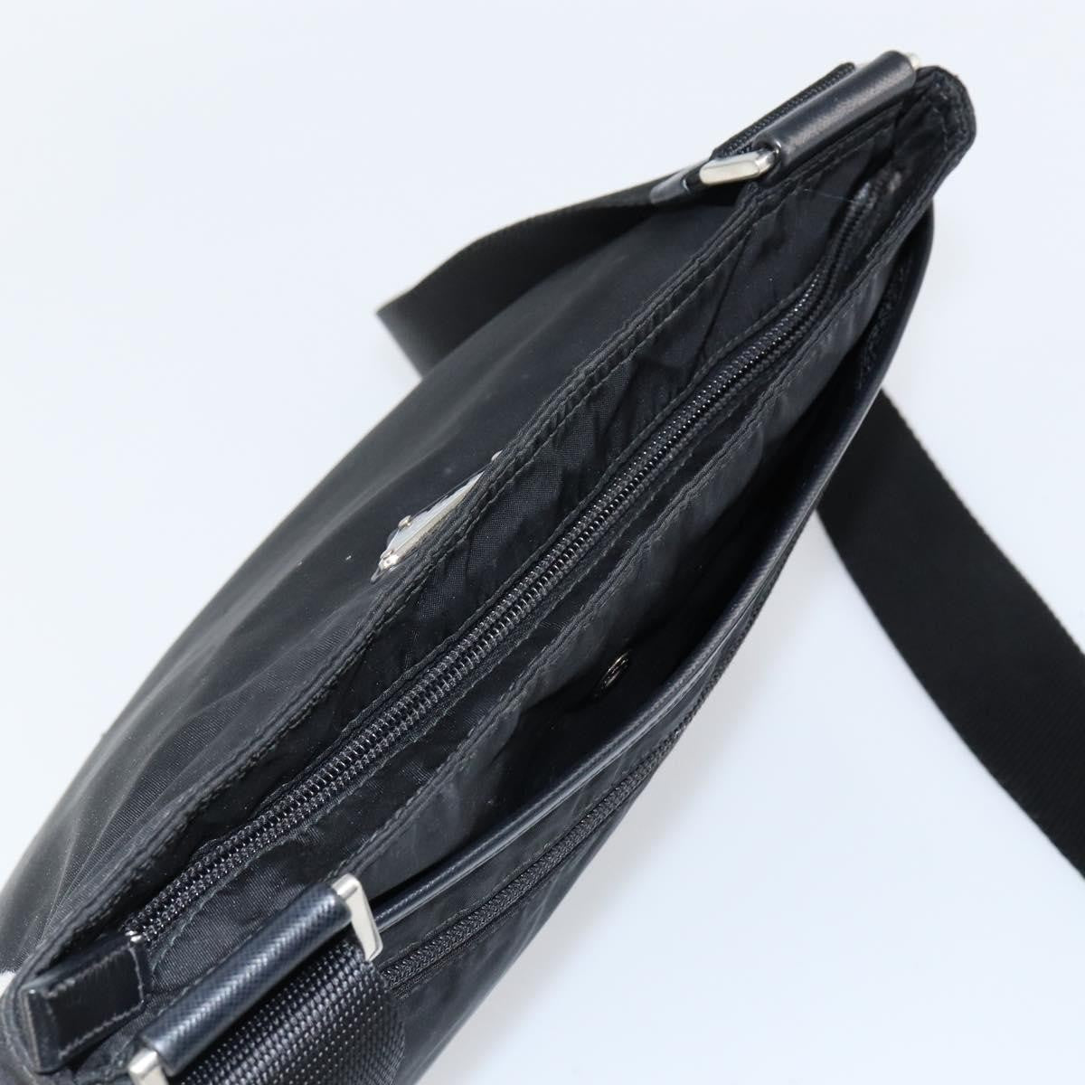 Prada Flat Messenger Bag Tessuto, BLACK, NYLON, Shoulder bag