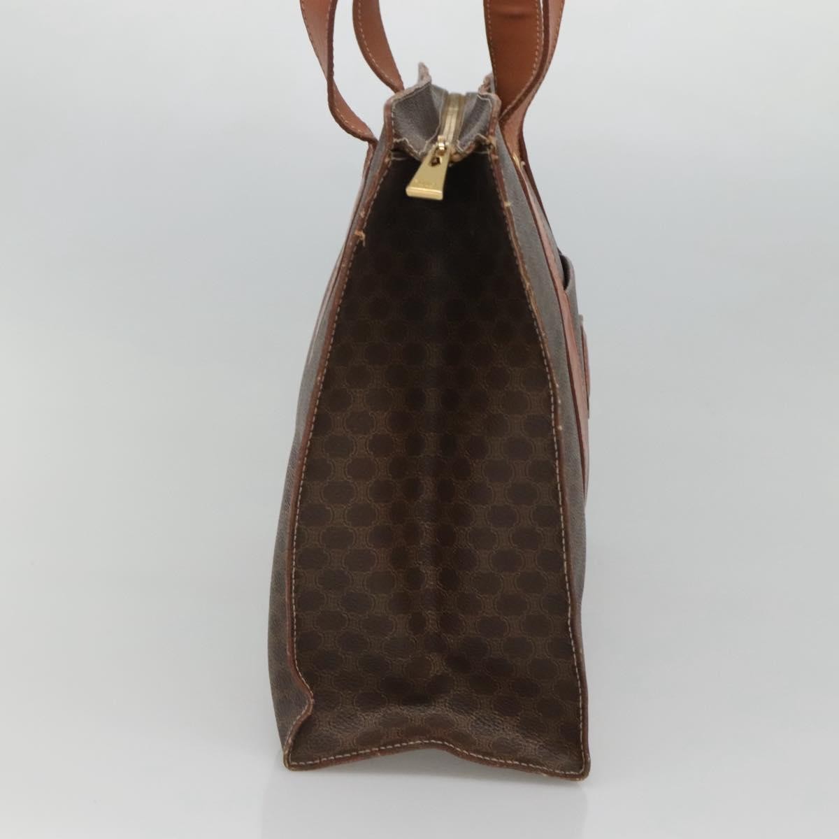 Celine Vintage Macadam Shopper Tote Coated Canvas, BROWN, CANVAS, Tote bag