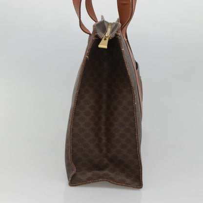 Celine Vintage Macadam Shopper Tote Coated Canvas, BROWN, CANVAS, Tote bag