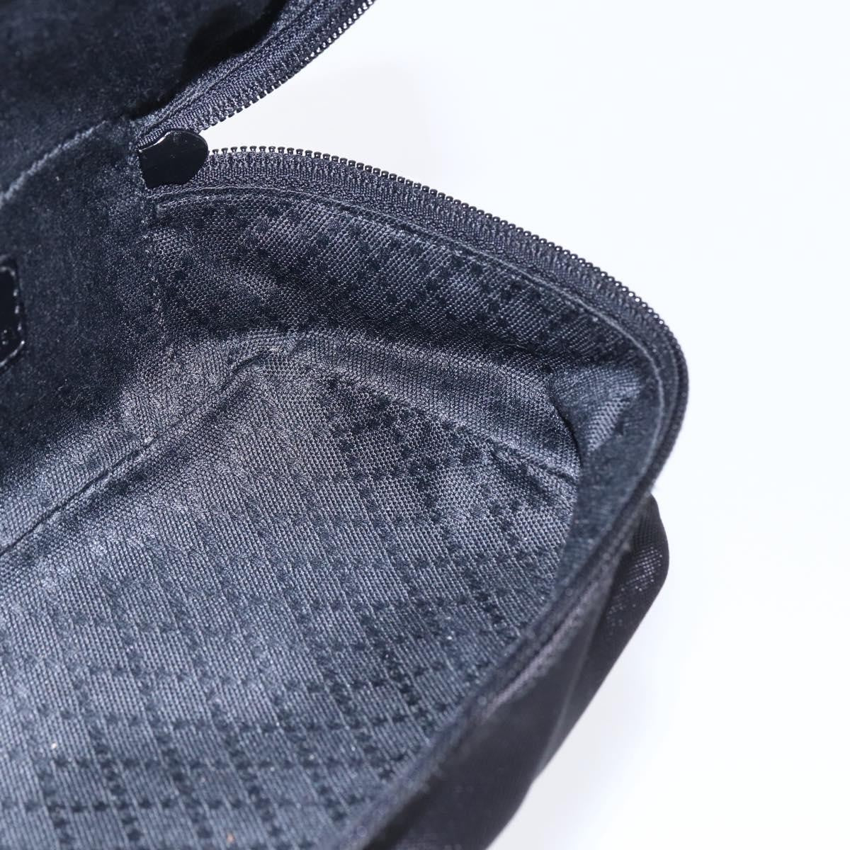 Gucci Vintage Bamboo Vanity Case Nylon, Black, Nylon, Handbag